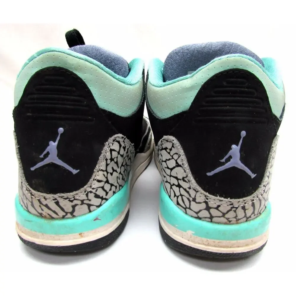 Nike Air Jordan 3 III Retro GP 441141-045 Black / Iron Purple / Turquoise Sz 3y